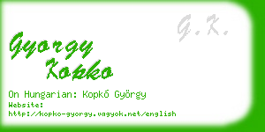 gyorgy kopko business card