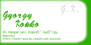 gyorgy kopko business card